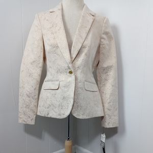 Dana Buchman Cream & Metallic Gold Blazer